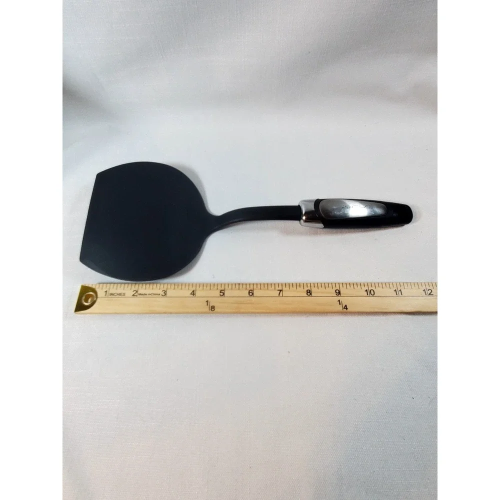 Black Silicone Spatula‎ Turner Heat Resistant Nonstick Safe Kitchen Utensil